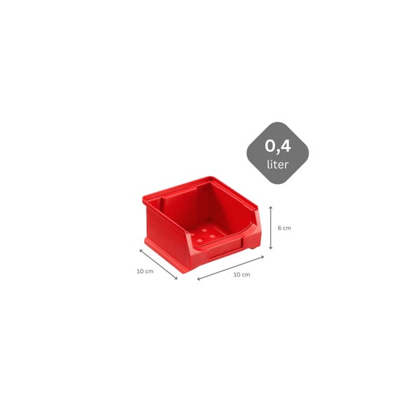 PROREGAL ProfiDrop Systemwagen auf Rollen mit Roten Systemplatten und 180 x Rote und Blaue Sichtlagerbox 1.0 HxBxT 130 x 100 x 50 cm