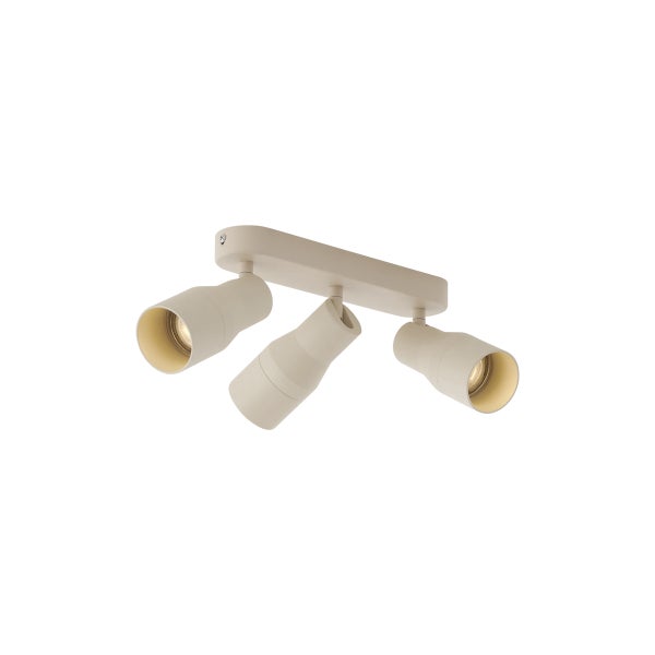 Runde Deckenleuchte Beige GU10 50mm 3-flammig - Stanley