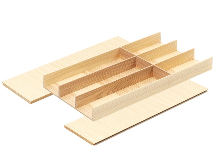 Besteckkasten aus Holz mit verschiedenen Fächern für die Schublade