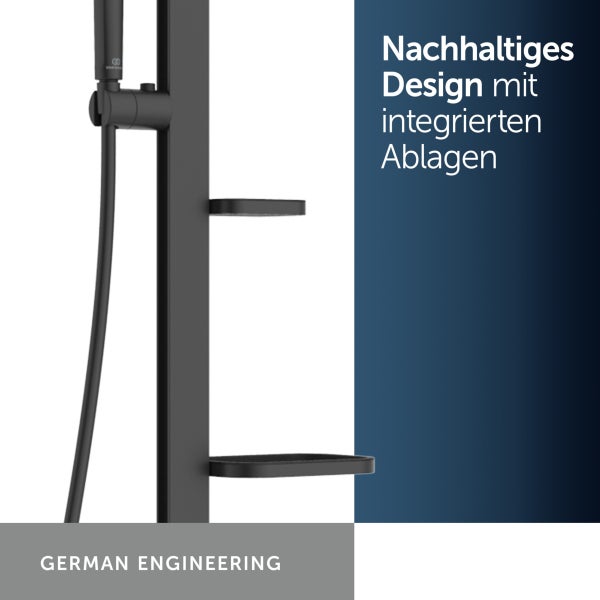Duschsystem mit integrierten Ablagen