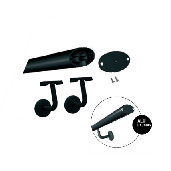 PRESTIO – Wandhandlauf-Set + Stützen - Farbe Vollschwarz