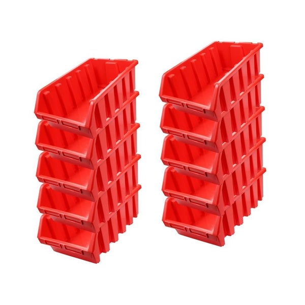 PROREGAL SuperSparSet 10x Sichtlagerbox 5 HxBxT 18,7 x 33,3 x 50 cm Polypropylen Rot