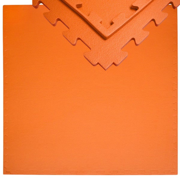 12mm Trainingsmatte mit Rand - 90x90cm Bodenschutz-Matte Orange