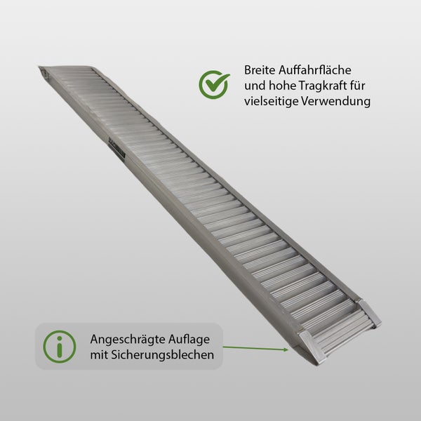 Aluminium Auffahrrampe mit geriffelter Oberfläche für erhöhte Griffigkeit