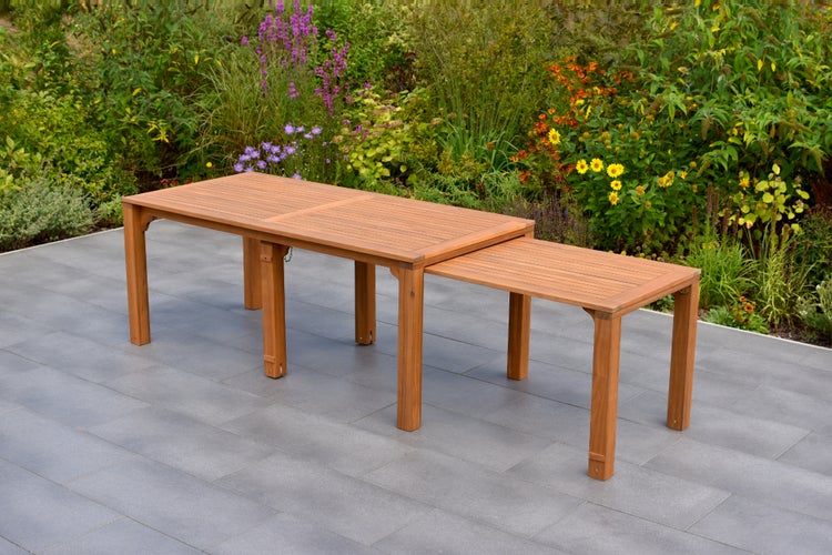 Gartentisch, flexibel ausziehbar, 185 (362,5) x 90/73,5 cm, Akazie