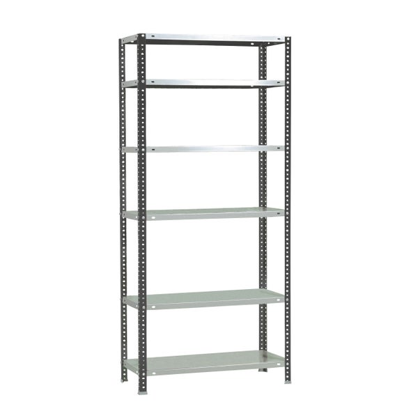 PROREGAL Schraubregal Panda Tall HxBxT 200 x 80 x 50 cm 6 Fachböden Fachlast 100 kg Anthrazit-Weiß