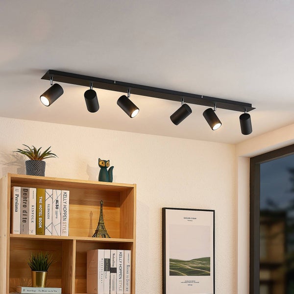 Lindby Strahler Joffrey (Modern) in Schwarz aus Metall (6 flammig, GU10) - Deckenlampe Deckenleuchte Lampe Spot Wohnzimmerleuchte