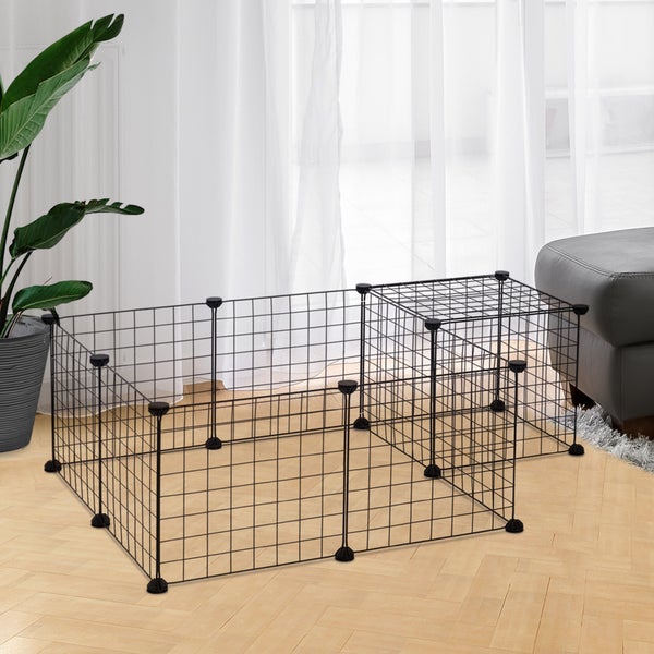 PawHut Gittergehege, Freigehege, 106 x 73 x 36 cm, Metall, Schwarz