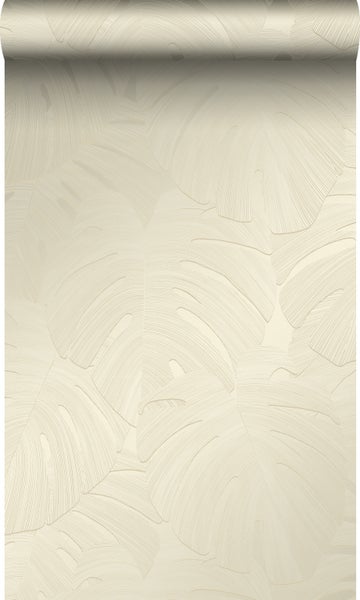 Origin Wallcoverings Tapete tropische Blätter Hellbeige - 53 cm x 10.05 m - 348023