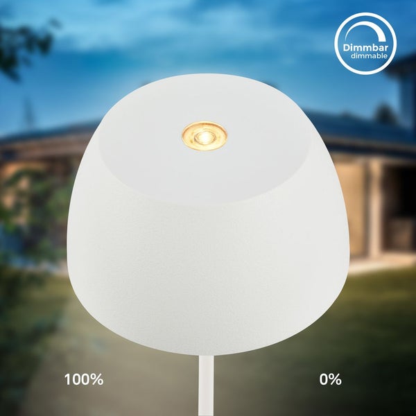 Tischlampe - 2,5W, 150lm, akku, led, dimmbar, warmweiß, weiß