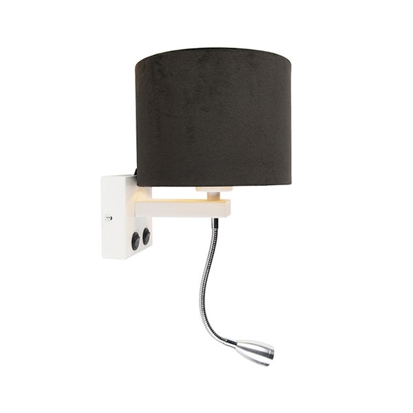 Wandleuchte mit Lampenschirm und flexiblem Lesearm