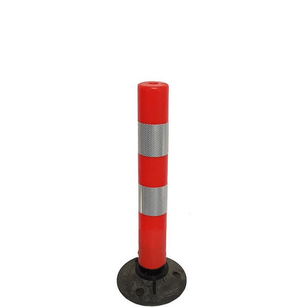 UvV Verkehrs - Leitpoller Swingback Leitzylinder +Bandfederung +reflektierend  750 mm