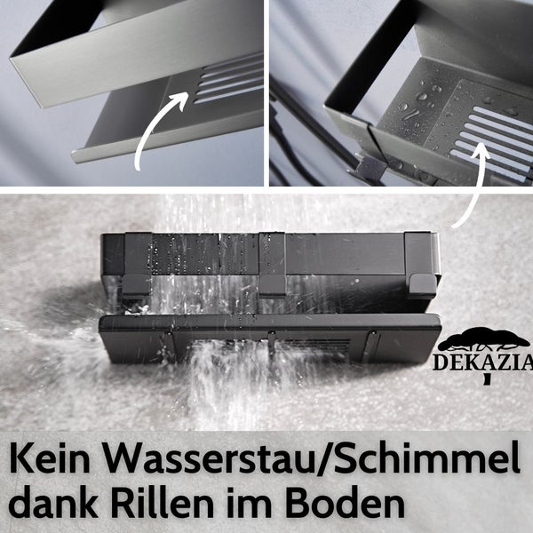 DEKAZIA Duschablage ohne Bohren grau | Duschregal ohne Bohren Duschkorb ohne Bohren Badregal ohne Bohren Duschablage grau Shampoo Halterung für Dusche Aufbewahrung Badezimmer Regal ohne Bohren