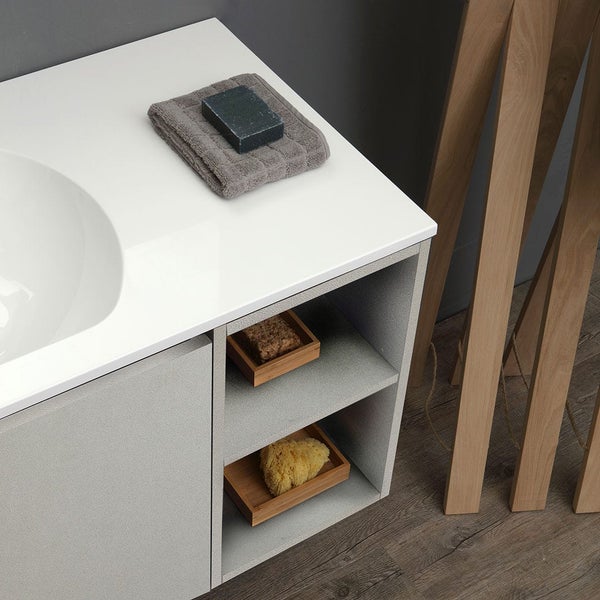 Waschbeckenunterschrank mit Handtuch, Seife und Ablagefächern für Badutensilien