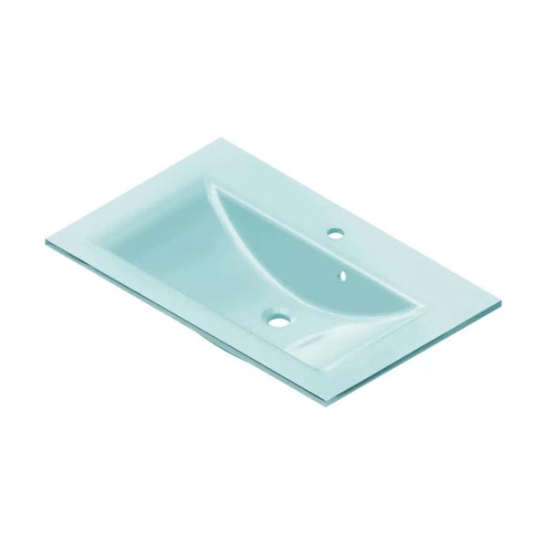 FACKELMANN KARA Badmöbel Set 2 Teile / Glas Waschbecken / Waschbeckenunterschrank mit 2 Schubladen / hochwertiger Badschrank mit Soft-Close / Korpus: Schwarz / Front: Schwarz / Breite: 80 cm