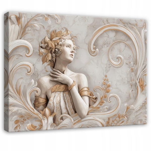 Dekoratives Wandbild mit Frau und Ornamenten