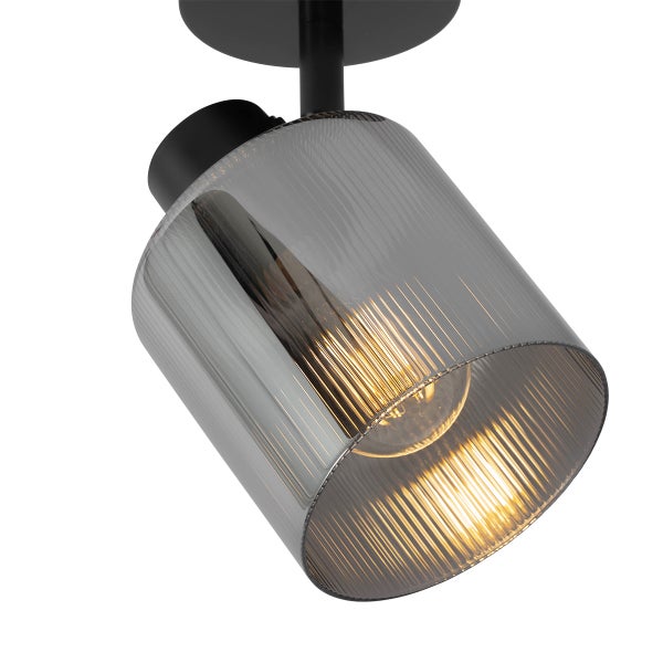 Deckenstrahler mit geriffeltem Glasschirm