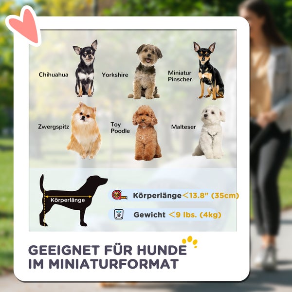 PawHut Hundewagen 3 in 1 Hundebuggy Faltbar Hundebox, klappbar Transporttasche mit Getränkehalter, Hunde Buggy, Katzenwagen mit 360° Räder Katzenbuggy für Mini Hunde unter 4 kg, Grau