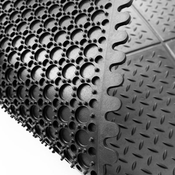 Gummimatte - Stecksystem - Größe: 92x92 cm - Geriffelt