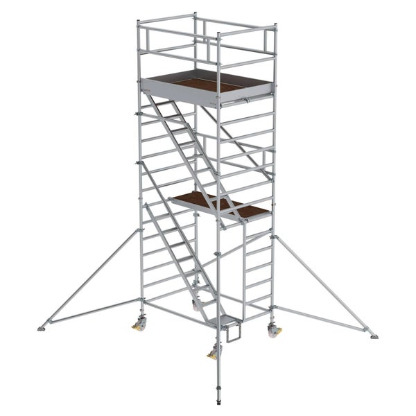 MUNK Rollgerüst mit Schrägaufstiegen 1,35x1,80m Plattform, 6,35m AH