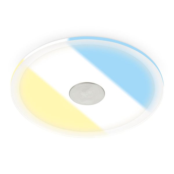 LED Einbaustrahler CCT Bad Deckenleuchte 17cm IP44 Wasserfest Ultra Slim Silber