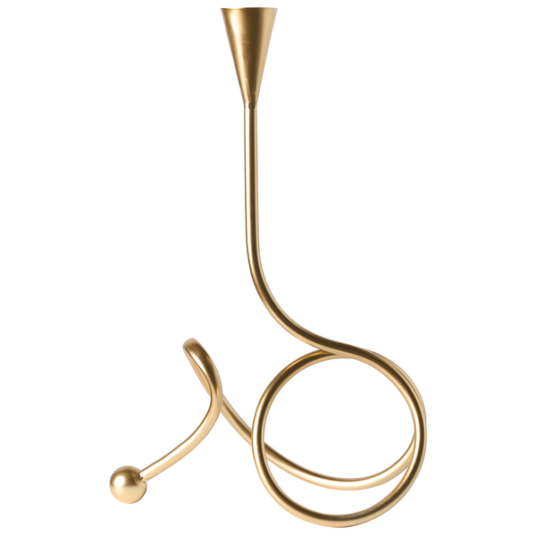 Goldfarbener Kerzenständer aus Metall mit modernem Design