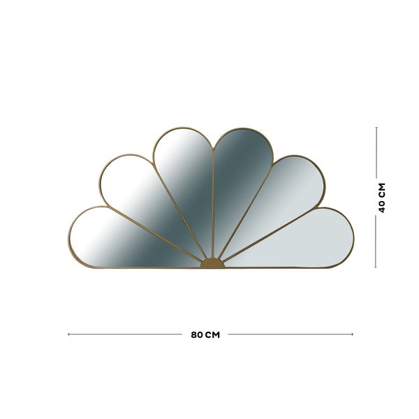 Dekorativer Spiegel im Art-Déco-Stil mit den Maßen 80 cm x 40 cm für die Wandmontage