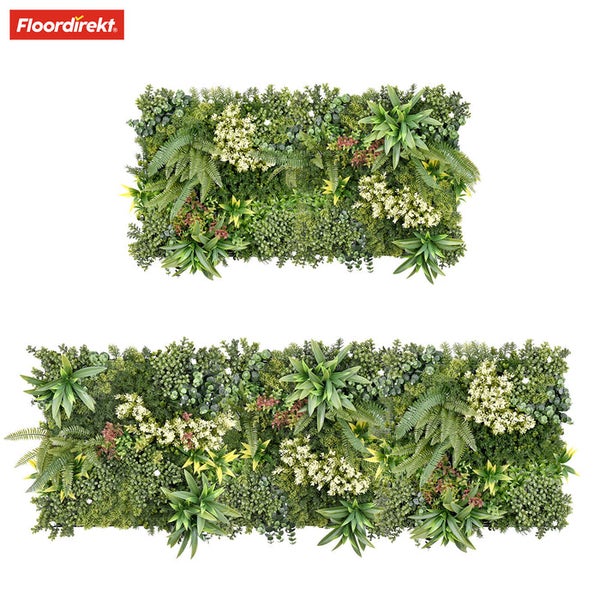 FLOORDIREKT Pflanzenwand - Rhea - Typ C - Kunstpflanzenwand zur Dekoration - 50 x 50 cm