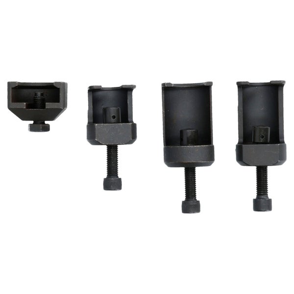 Vier verschiedene Werkzeuge mit Schrauben zur Montage