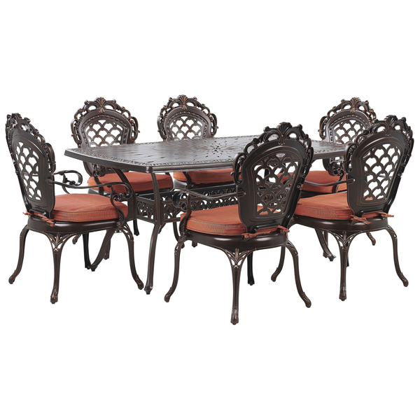 Gartenmöbel Set 6-Sitzer LIZZANO inkl. Kissen Metall Dunkelbraun