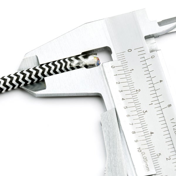 Textilkabel Schwarz-Weiß, 3-adrig, (3x 0,75 mm²) - Stoffkabel mit Erdleiter, Meterware