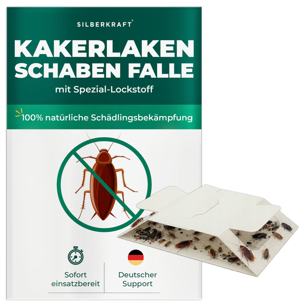 Silberkraft Kakerlakenschabenfalle mit Speziallockstoff zur natürlichen Schädlingsbekämpfung.