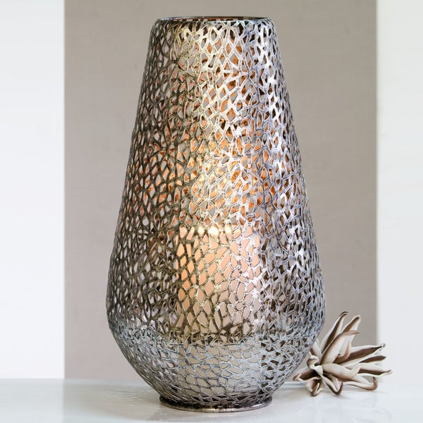 Bodenwindlicht PLATA Metall  antik-silber