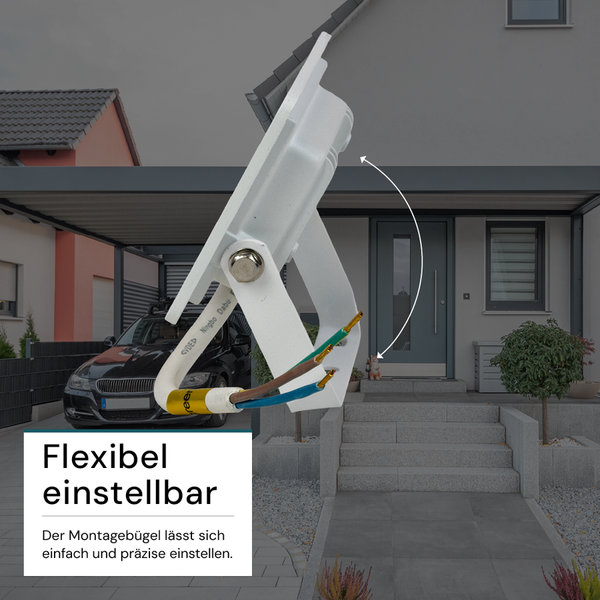 Weißer LED-Strahler im Profilansicht