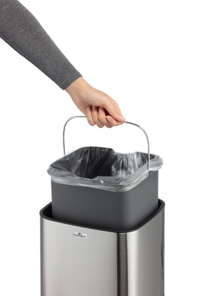 Durable 342123 Sensor Abfalleimer NO TOUCH, mit Inneneimer, 12 Liter, silber