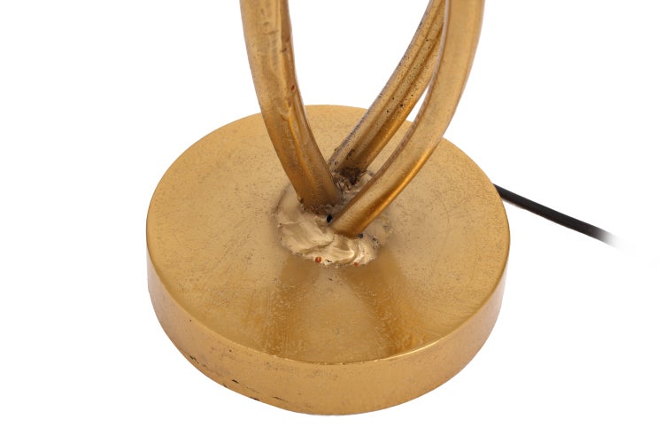 Tischlampe Gold in Blattform, Nachttisch Lampe 52 cm | Wohnzimmer Esszimmer Leuchte