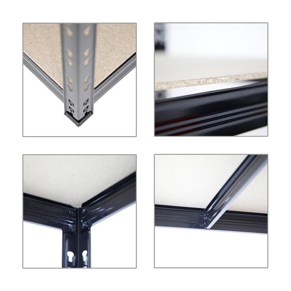 PROREGAL Mega Deal 4x Schwerlastregal Giant Tiger HxBxT 200 x 120 x 60 cm Fachlast 265 kg 5-Ebenen Schwarz