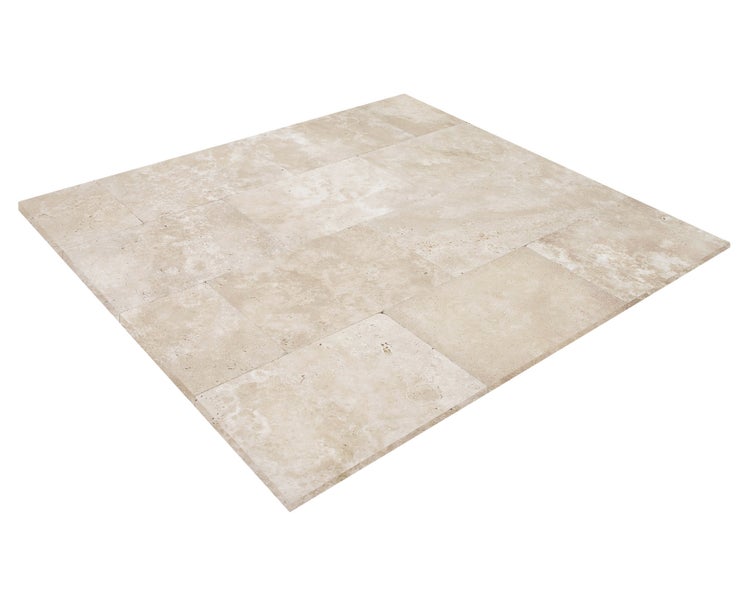 Wohnrausch Travertin Fliesen EXTRA LIGHT 61 x 40,6 x 1,2 cm, getrommelt, beige