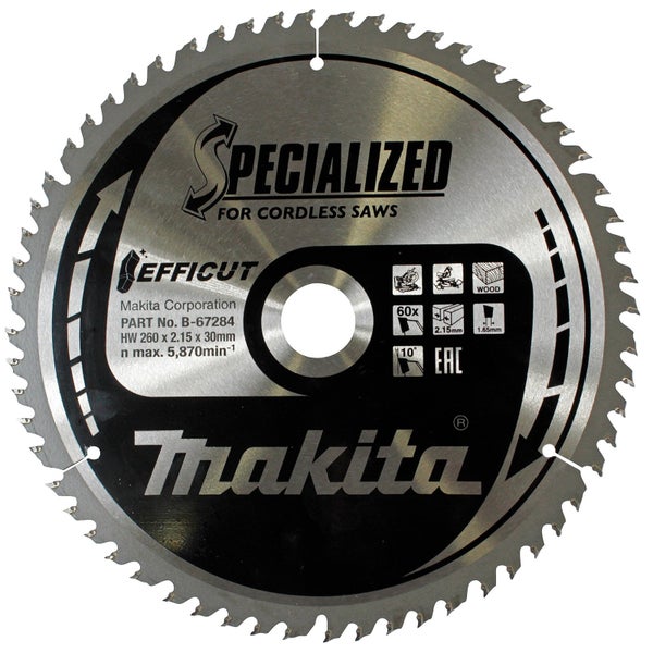 Makita EFFICUT Sägeblatt Holz 260 x 30 x 60Z - B-67284
