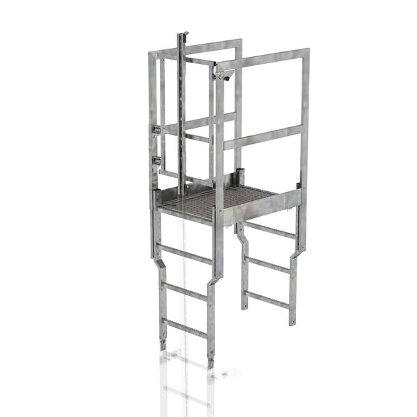 Gerüsttreppe mit Plattform und Geländer für sicheren Zugang