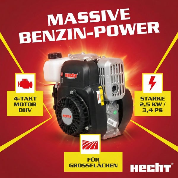 Hecht Benzinmotor mit 2,5 kW Leistung