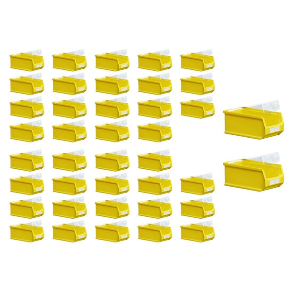 PROREGAL SuperSparSet 40 x Gelbe Sichtlagerbox 2.0 Mit Abdeckung HxBxT 7,5 x 10 x 17,5 cm 0,8 Liter Sichtlagerbehälter Sichtlagerkasten
