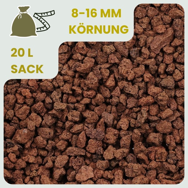 20 Liter Sack Lava Bims Substrat mit 8 bis 16 Millimeter Körnung