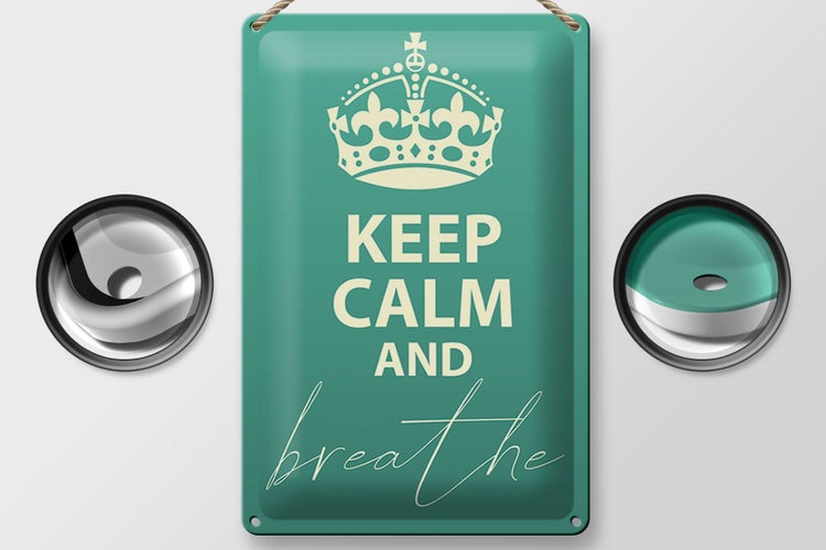 Blechschild Spruch 20x30cm Keep Calm and breath