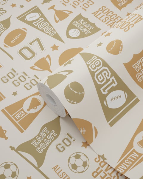 Tapetenrolle mit Sportmotiven