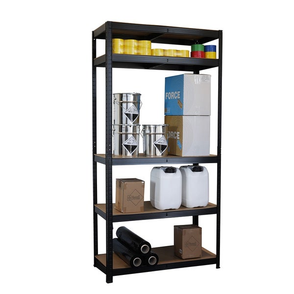 Schwerlast Steckregal Schwarz 5 Regale - Lagerregal - Tragkraft 875 kg