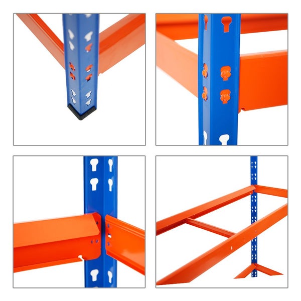 PROREGAL Mega Deal 2x Reifenregal Tiger XL HxBxT 200 x 150 x 45 cm Bis Zu 36 Reifen Blau-Orange