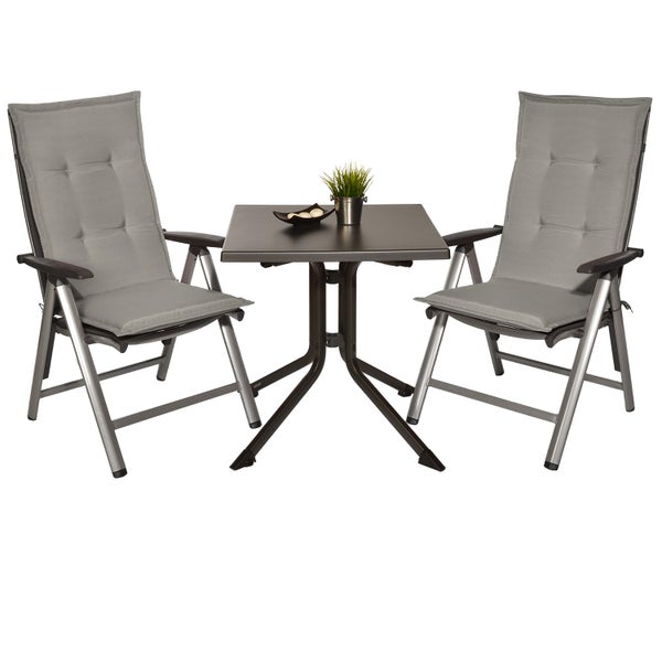 Beautissu Loft HL Hochlehner 120x50x6cm Hellgrau (4tlg)