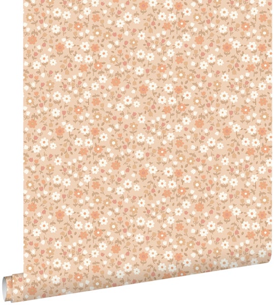 ESTAhome Tapete Blumen Terrakotta - 0.53 x 10.05 m - 139580