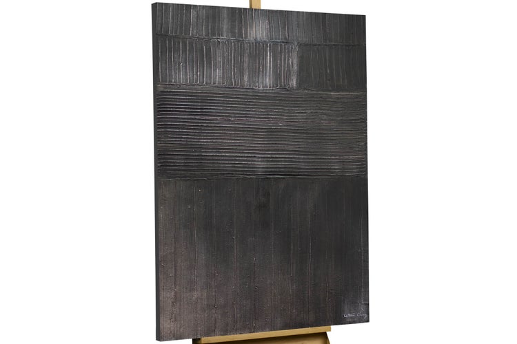 Handgemaltes Gemälde Acrylfarbe 80x120cm Schwarz